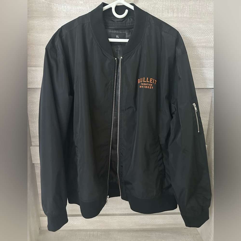Bulleit Frontier Whiskey All Black Full Zip Bomber Jacket - XL